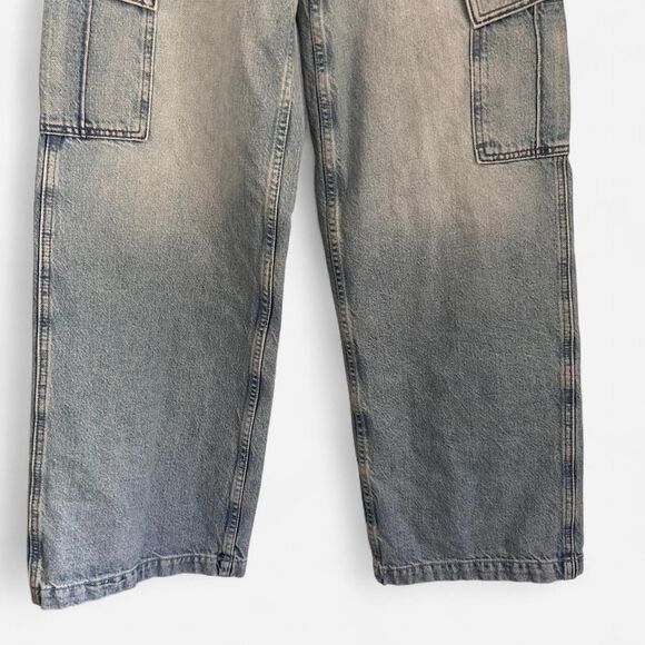 Mother The Spinner Cargo “Nerdy in Let’s Bounce” Light Wash Utility Jeans 26 - Picture 6 of 8